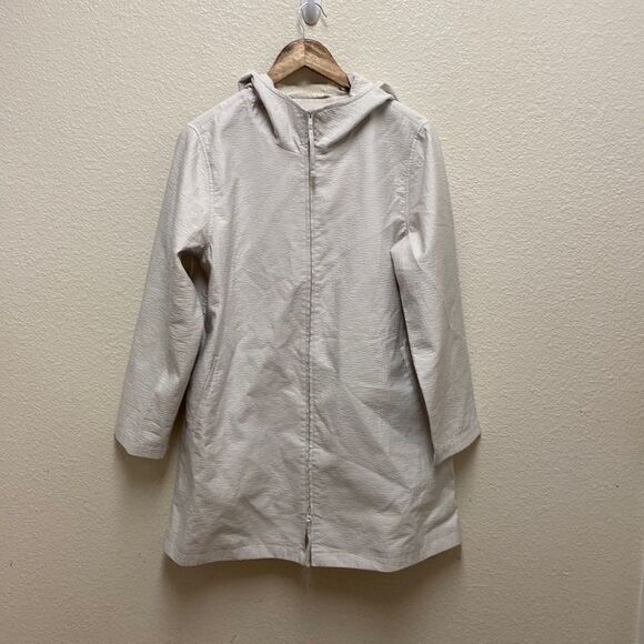 Eileen Fisher Textured Hooded Swing Coat Small - Picture 1 of 6